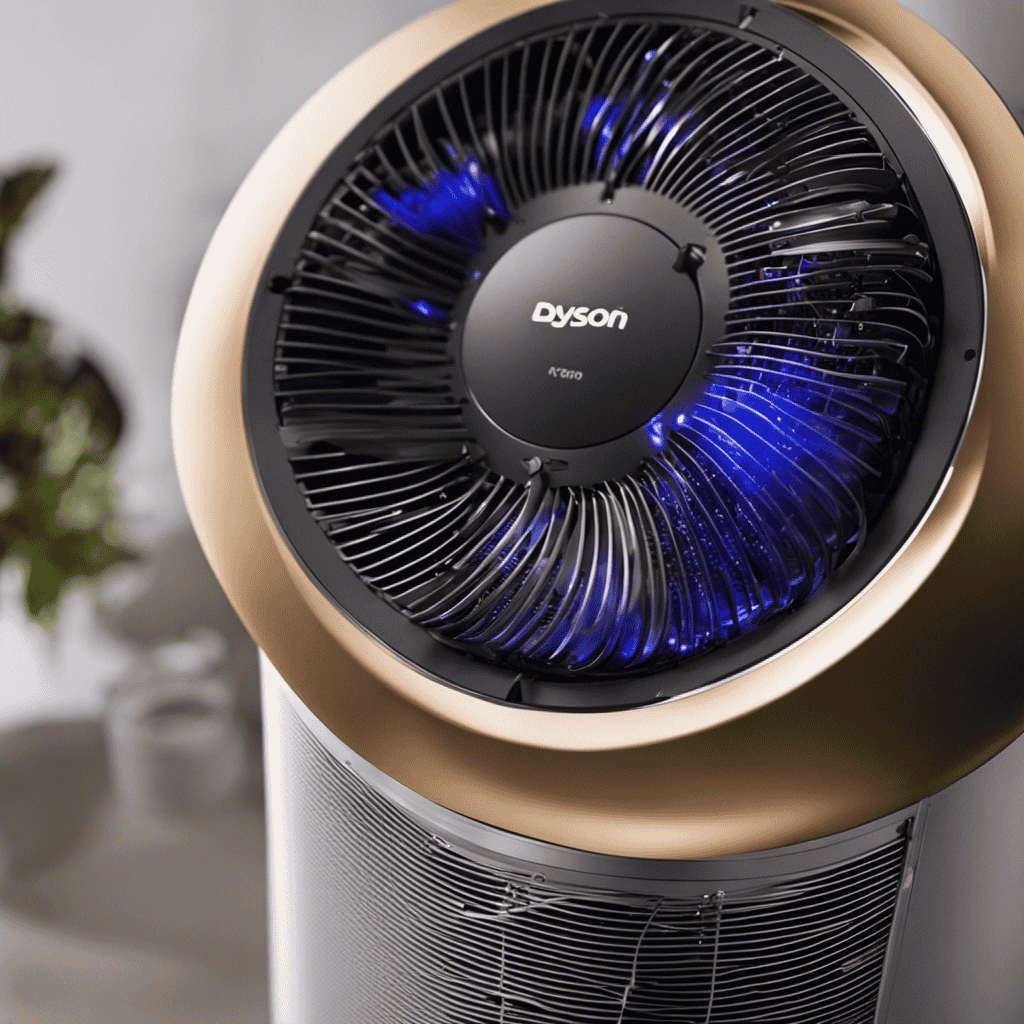 An image showcasing a close-up of a disassembled Dyson Air Purifier, with labeled parts, tools, and step-by-step visuals, demonstrating the process of fixing the device