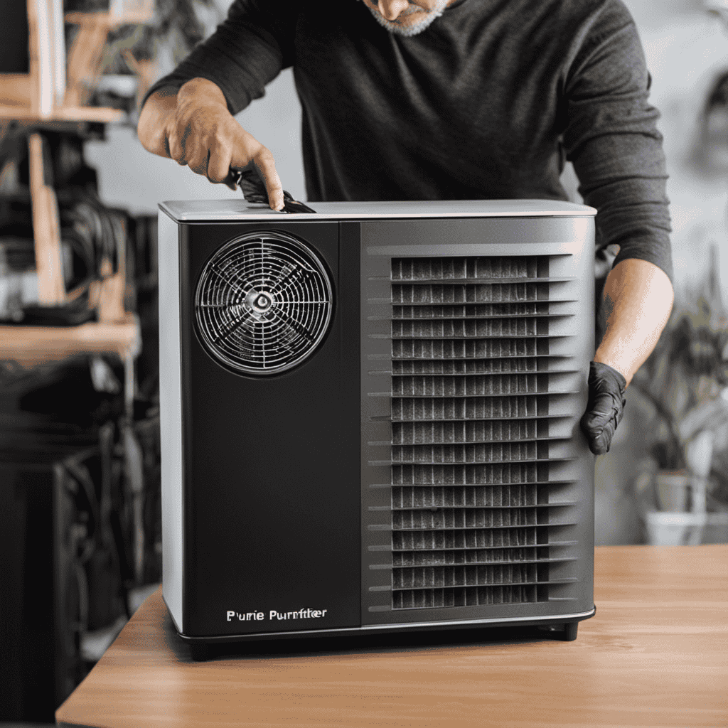 An image showcasing a step-by-step guide to fixing a mine air purifier