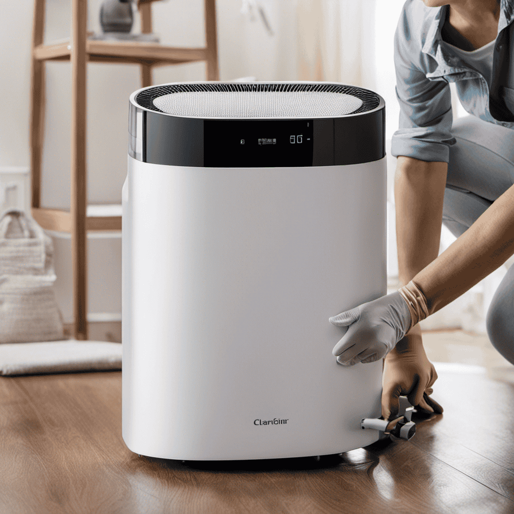 An image showcasing the step-by-step process of cleaning an air purifier