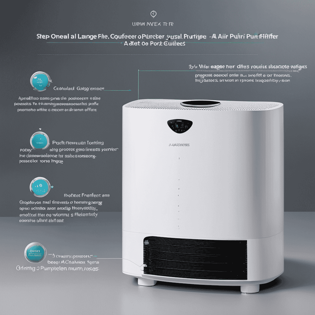 An image showcasing a step-by-step visual guide on opening a large air purifier