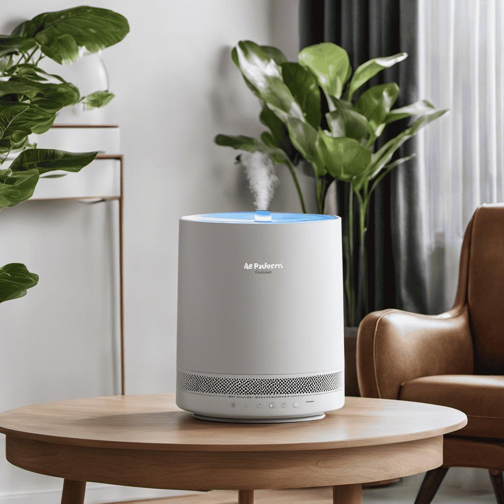 An image showcasing an air purifier and humidifier placed side by side on a clean, clutter-free table
