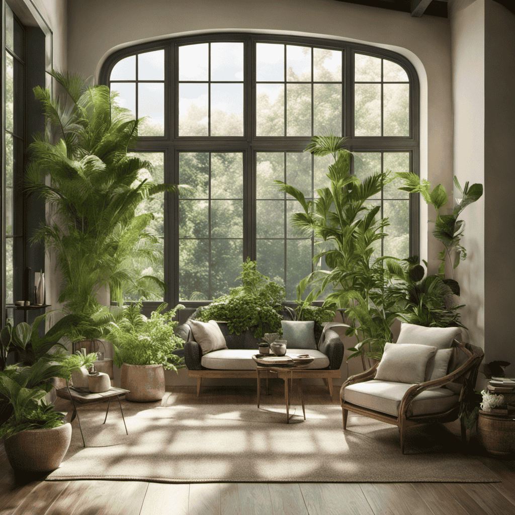 An image showing a serene, sunlit room with open windows