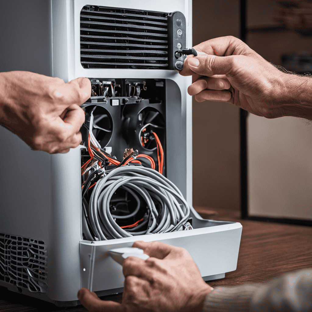 An image showcasing a step-by-step guide to replacing the lead wire ground on an air purifier