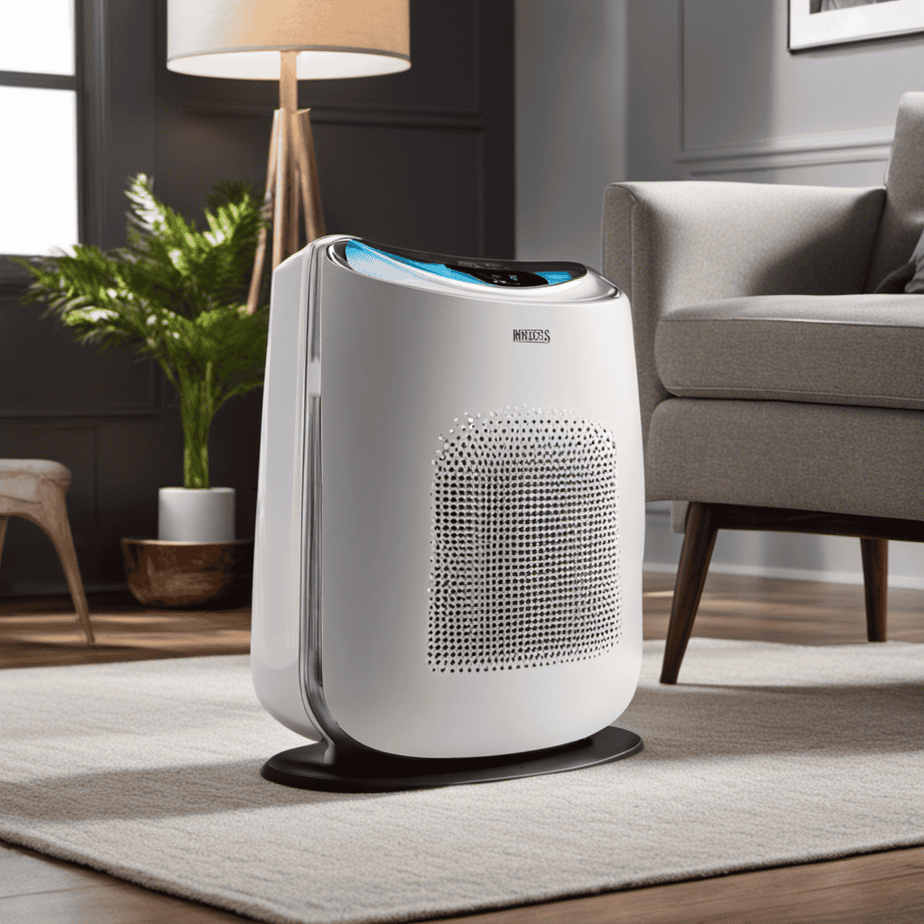 An image showcasing a Homedics Air Purifier with a clean and reset filter