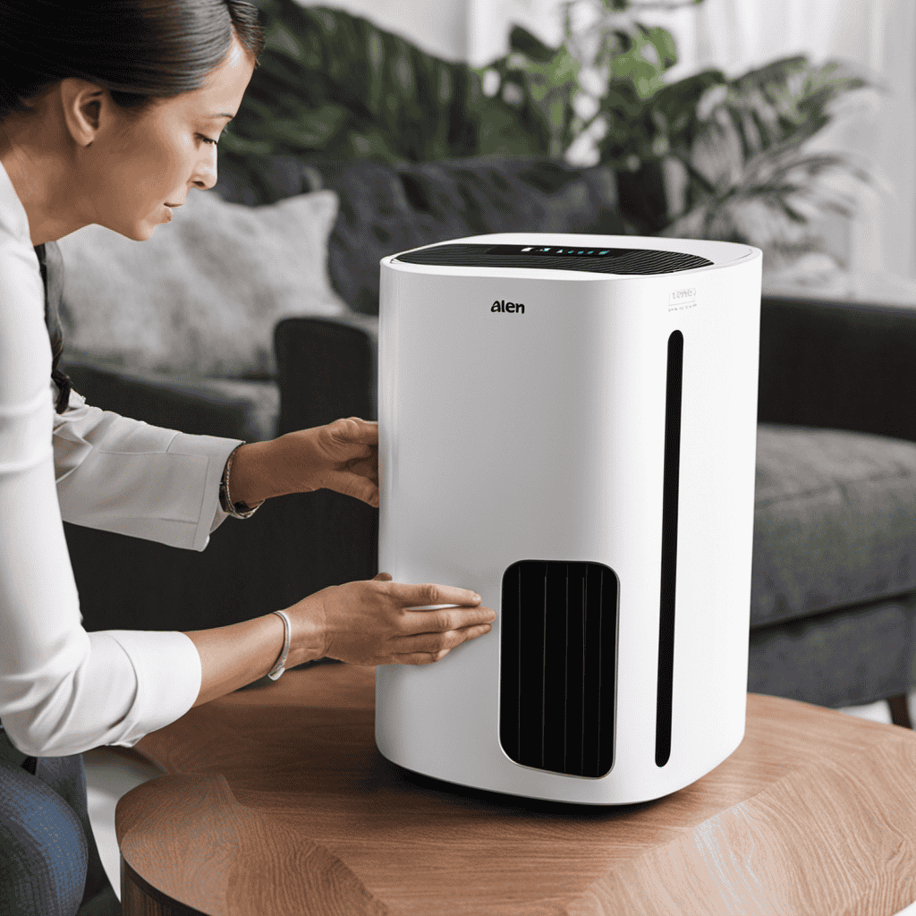 An image showcasing a step-by-step guide to resetting the Alen Air Purifier's new filter