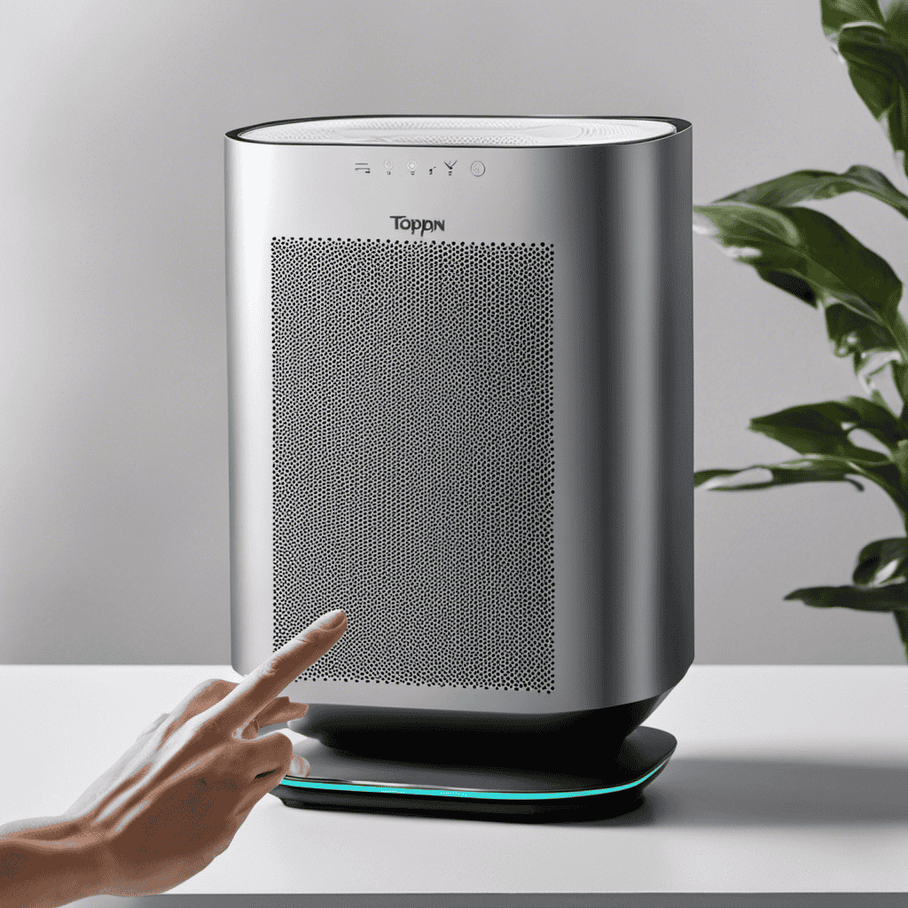 An image showcasing the step-by-step process of resetting a Toppin Air Purifier