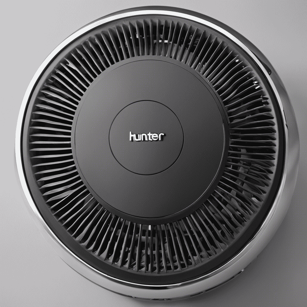 An image showcasing a close-up of a Hunter Model 30965 Air Purifier, highlighting its control panel