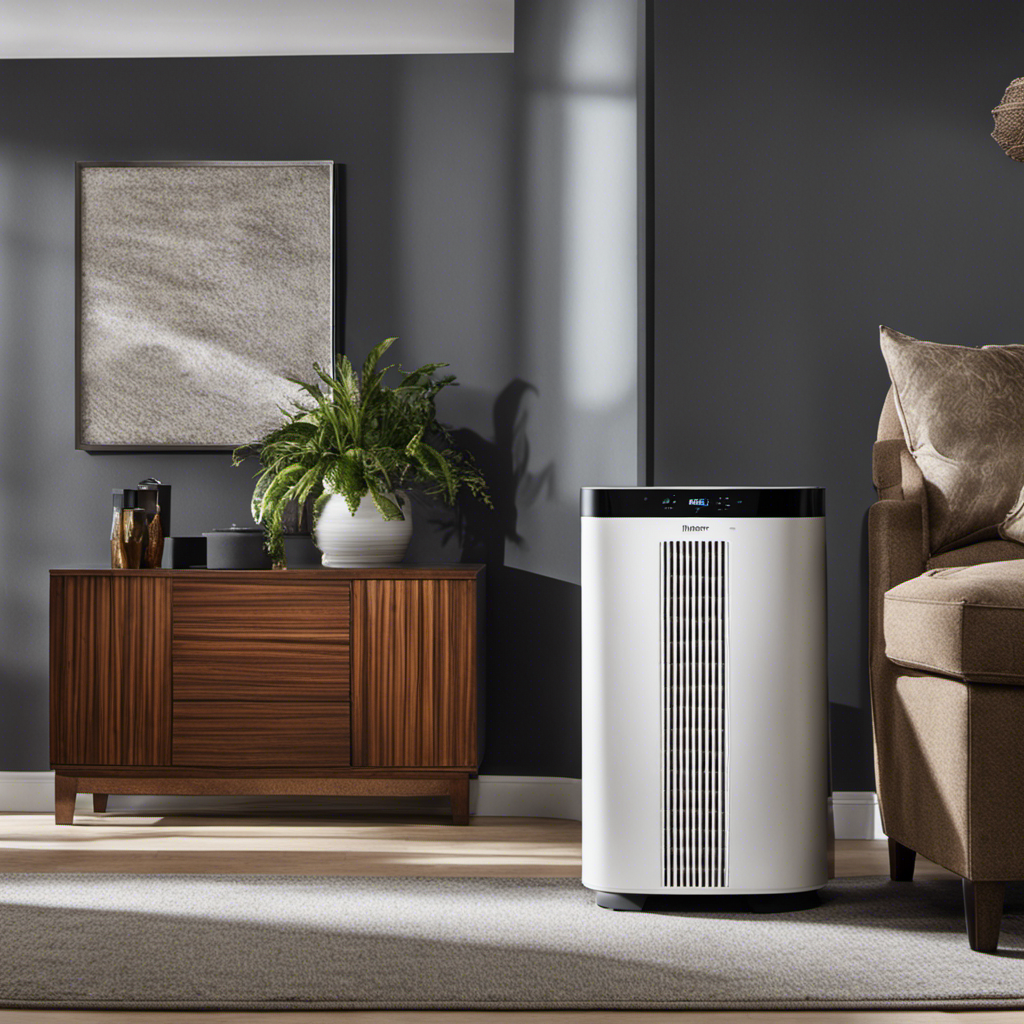 An image showcasing the Hunter Air Purifier 30028's carbon filter in action