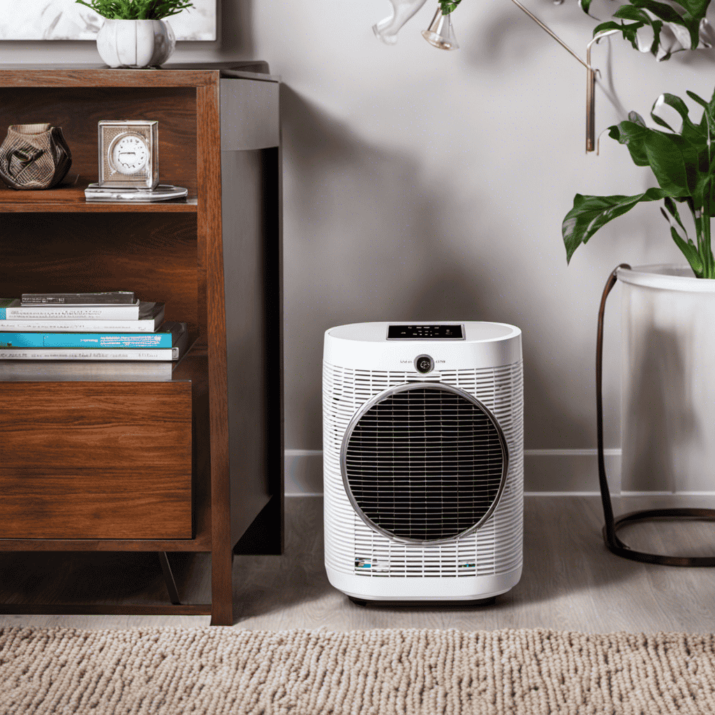 An image showcasing the Bell & Howell Iconic Maxx Air Purifier in action