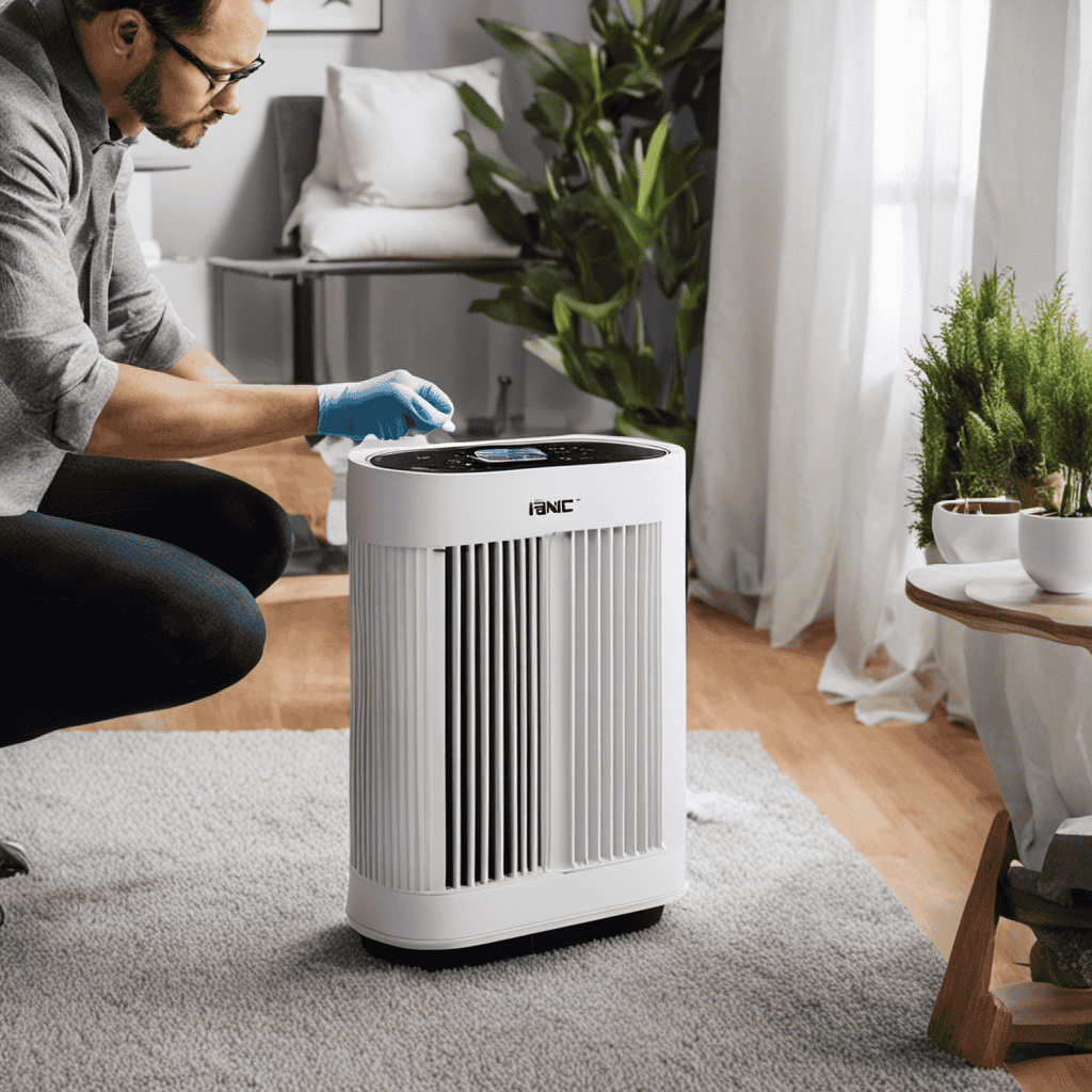 An image that showcases the step-by-step process of cleaning the Ionic Pro Air Purifier