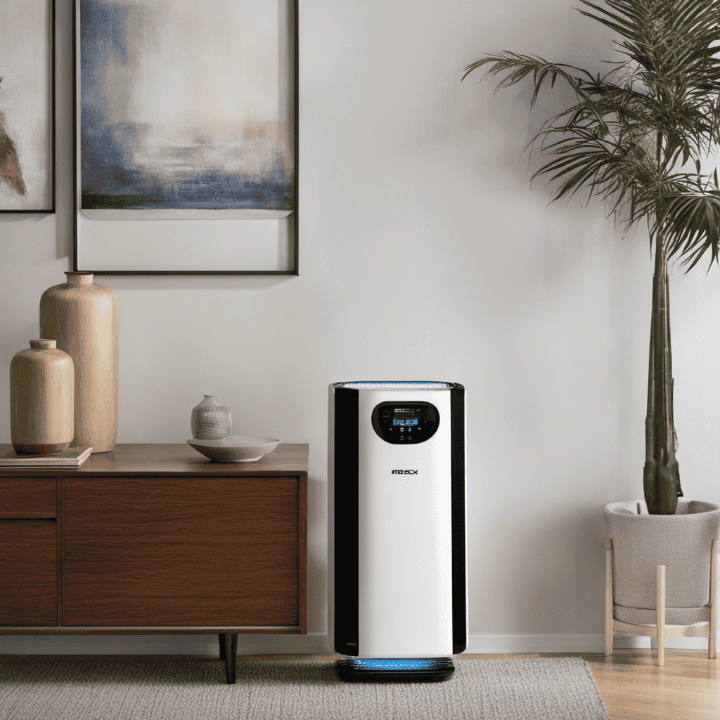 An image showcasing the Oreck XL Air Purifier with an ionizer in action