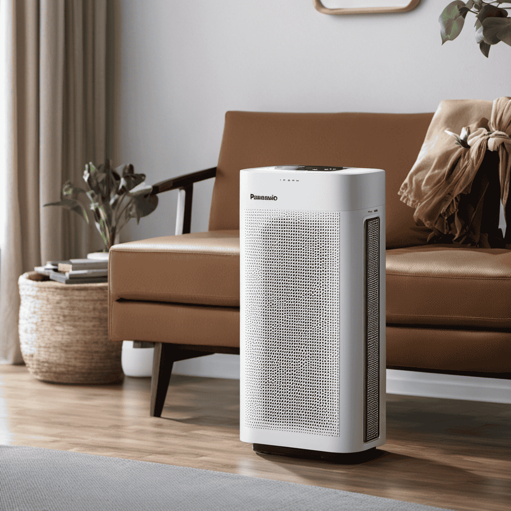 An image showcasing the step-by-step process of operating the Panasonic Nanoe Air Purifier, capturing the user's hand effortlessly adjusting the settings, activating the purifying cycle, and experiencing clean, refreshing air