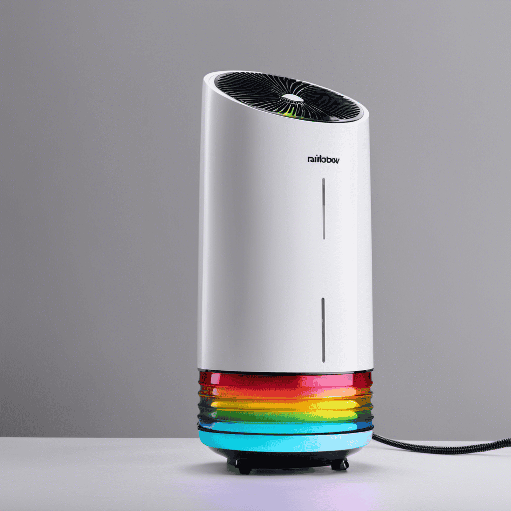 An image showcasing the Rainbow Air Purifier Vacuum in action, capturing its powerful suction technology as it effortlessly eliminates dust and allergens from various surfaces