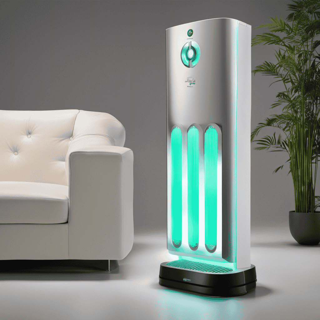 An image showcasing a Swiffer Air Purifier's front panel with a series of illuminated symbols, indicating various functions