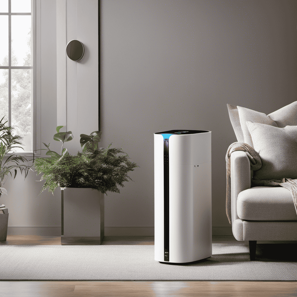 An image featuring the sleek and compact Aranizer Air Purifier SS4X in a modern living room