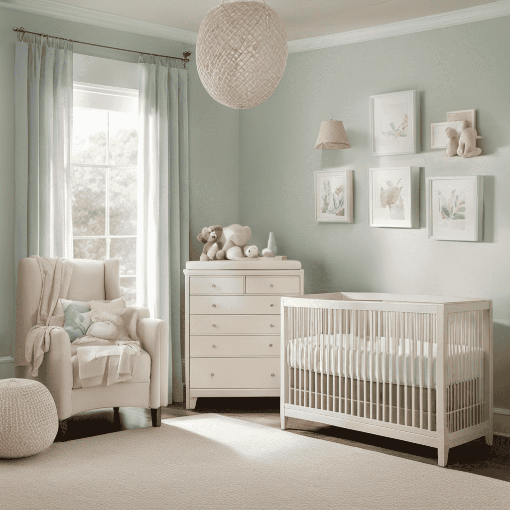 An image showcasing a serene nursery, filled with soft pastel colors