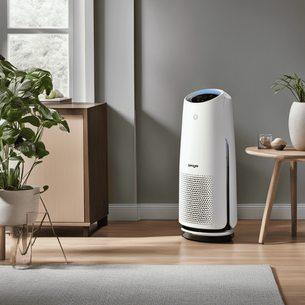 An image showcasing a lineup of sleek, modern air purifiers from different brands, each emitting vibrant colors of clean air as they effortlessly remove dust, allergens, and pollutants, inspiring a breath of freshness