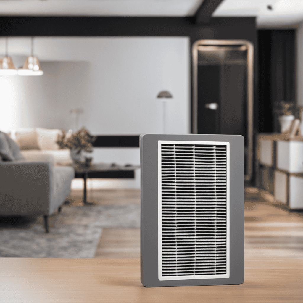 An image of a person holding up a reusable, washable air filter, confidently replacing their old air purifier filter