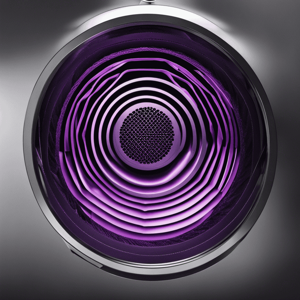 An image showcasing a close-up view of a Dyson Air Purifier's filter, revealing its intricate layers and advanced technology