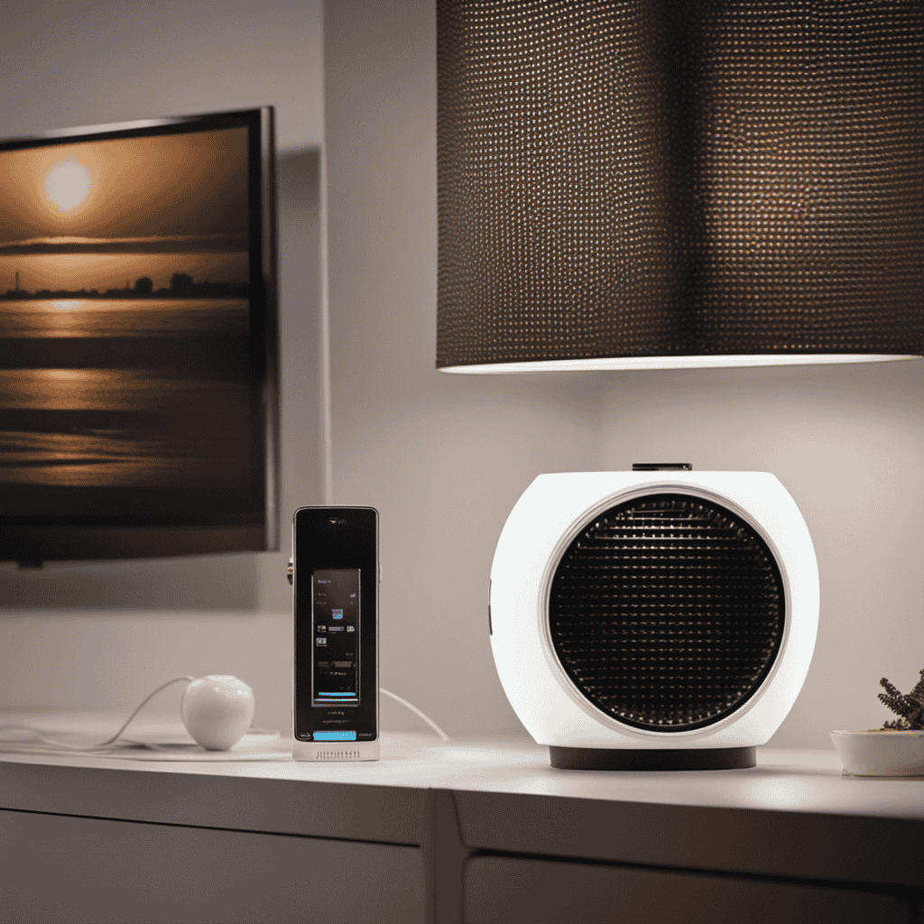 An image showcasing an air purifier ionizer in action