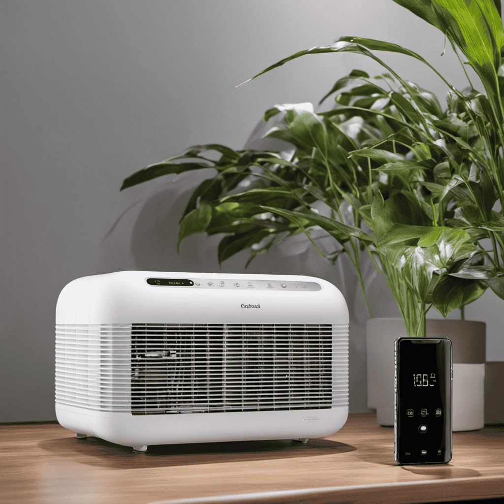 An image showcasing an air purifier with an ionizer in action