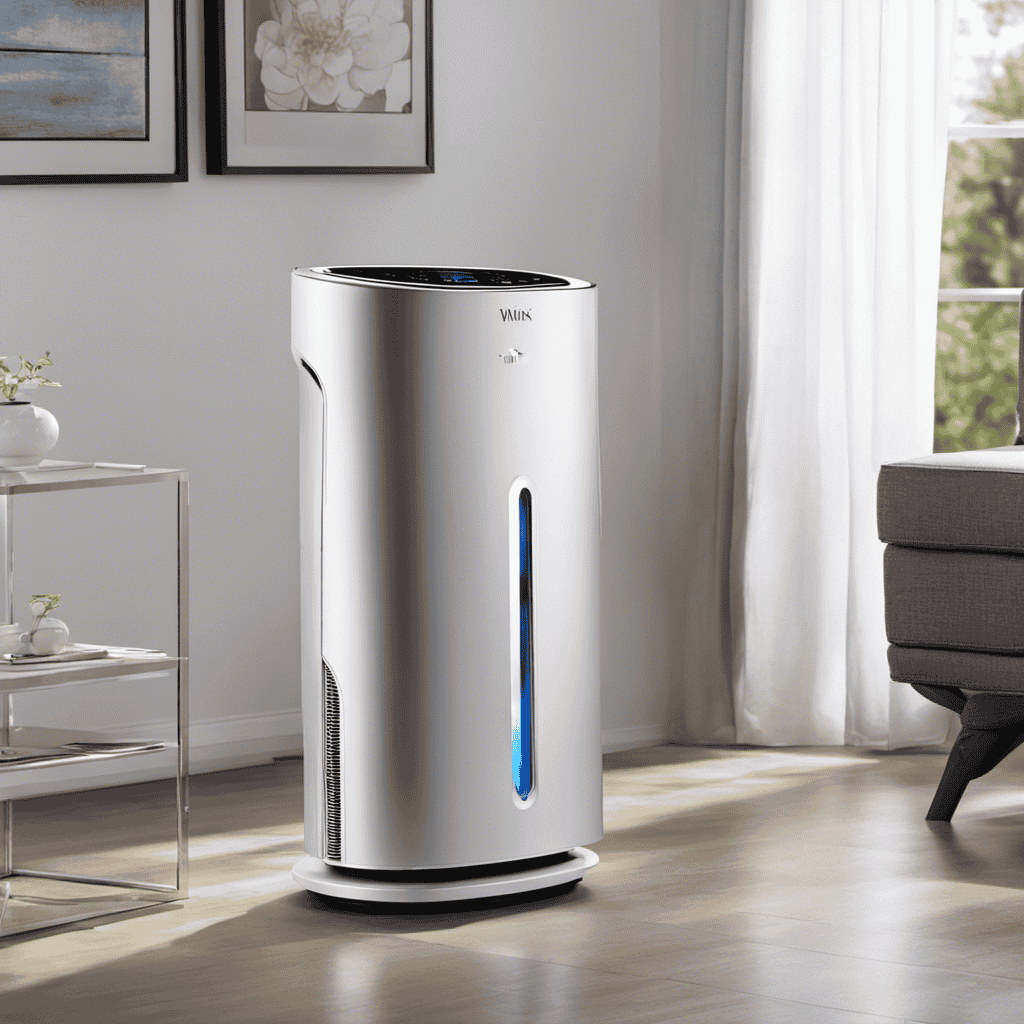 An image that showcases a Winix Air Purifier with Auto Mode engaged, capturing the device in action