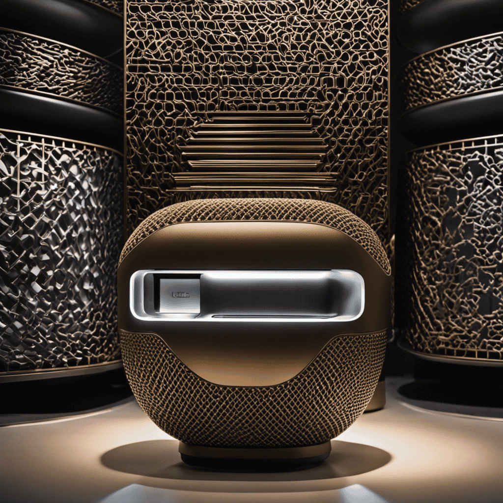 An image showcasing the intricate inner workings of an Idyllis air purifier, emphasizing its HEPA filter and activated carbon technology