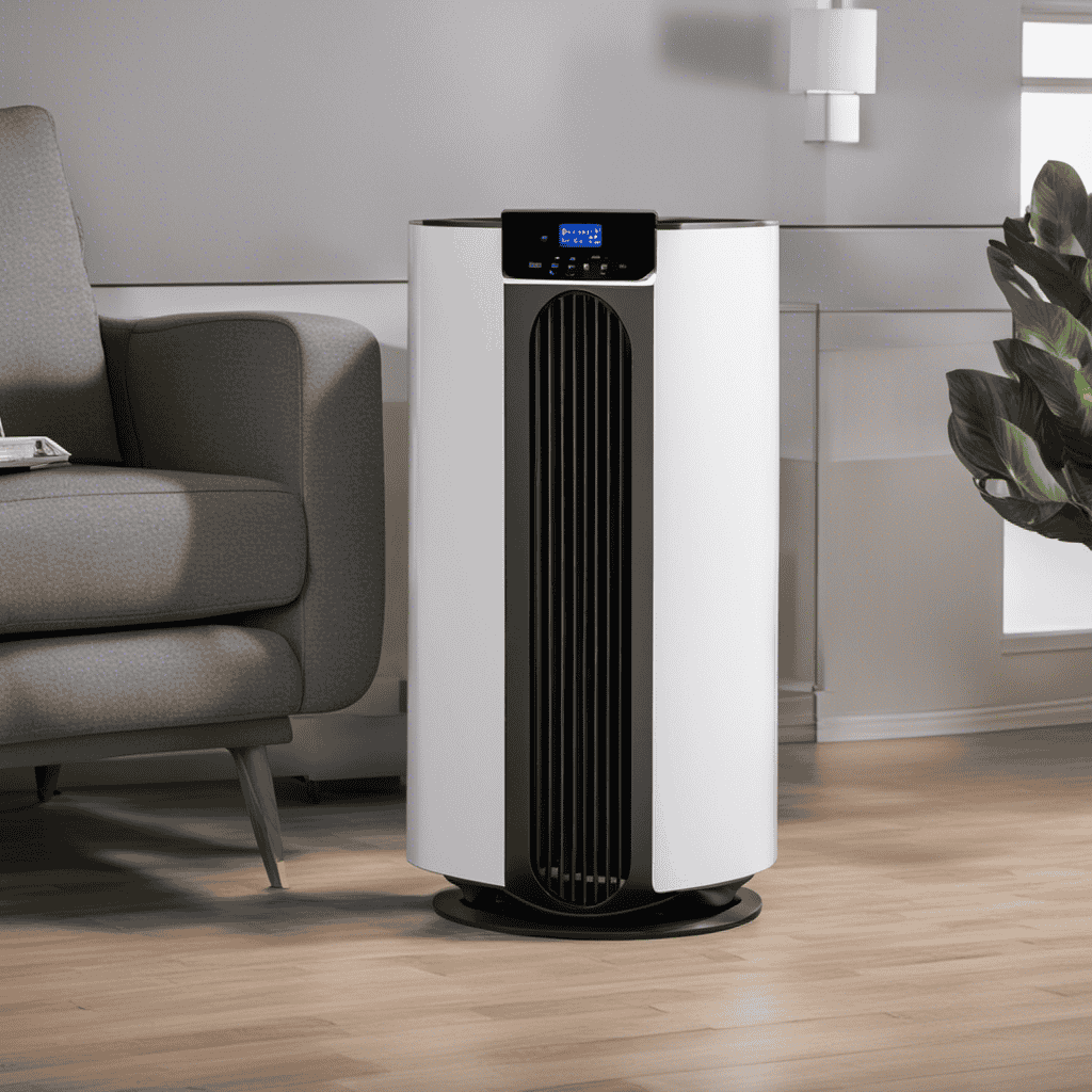 An image depicting an air purifier with ion technology