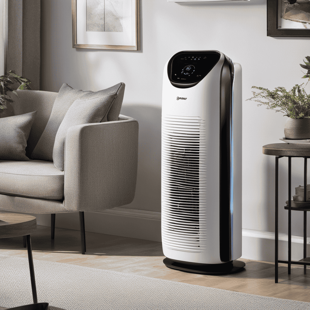 An image showcasing an air purifier with an ionizer feature