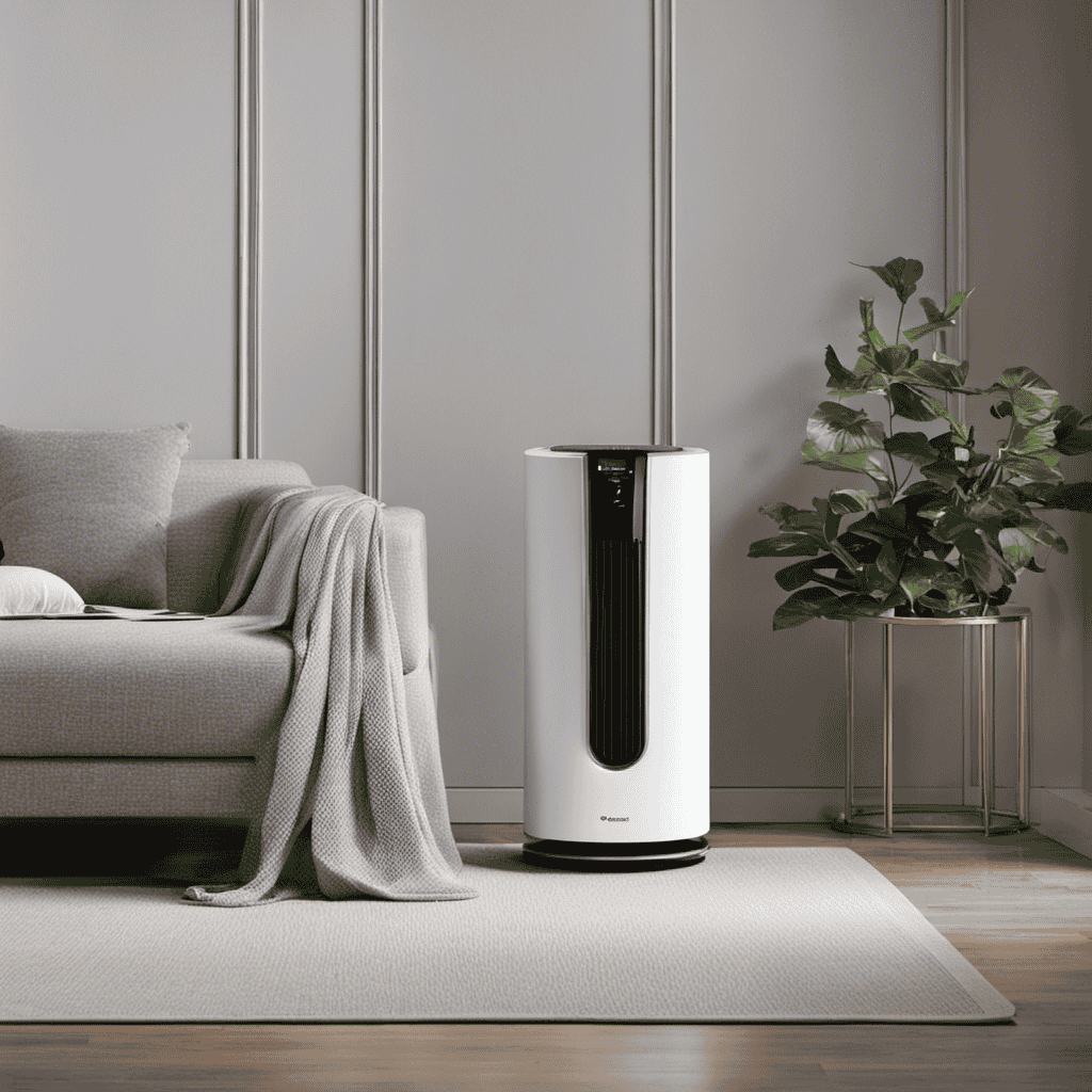 An image showcasing an ionizing air purifier in action