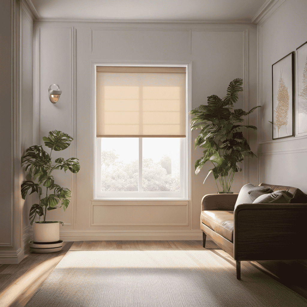 An image showcasing a serene room with sunlight streaming in through a window