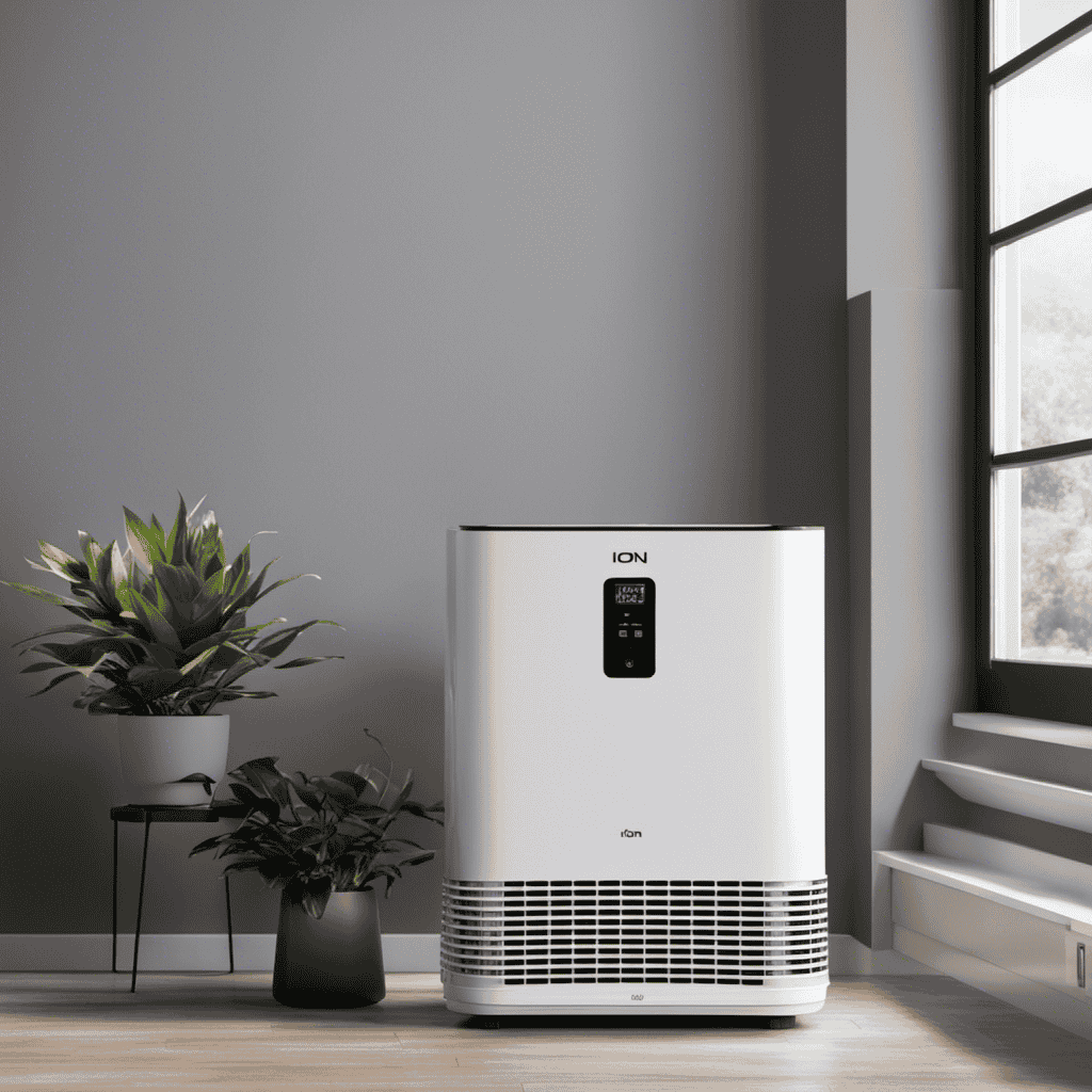 An image that visually depicts the effect of the ion setting on an air purifier