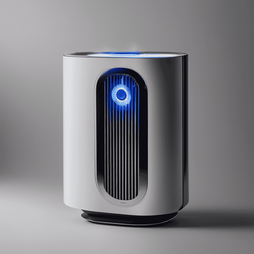 An image showcasing a close-up of an air purifier, with the ionizer component highlighted