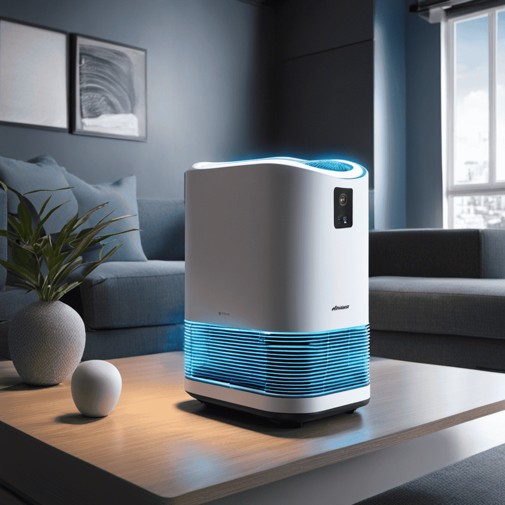 An image showcasing an air purifier with a UV light feature