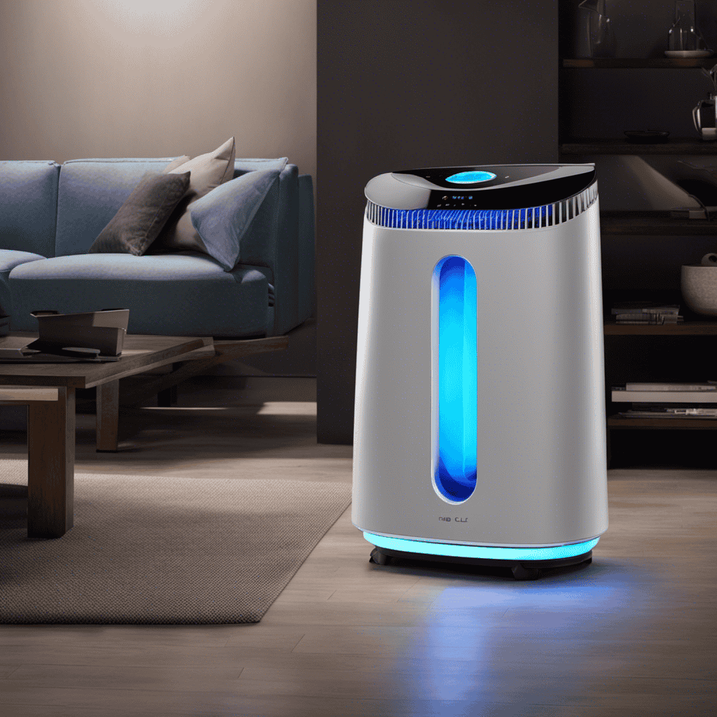 An image showcasing an air purifier with a UV light feature