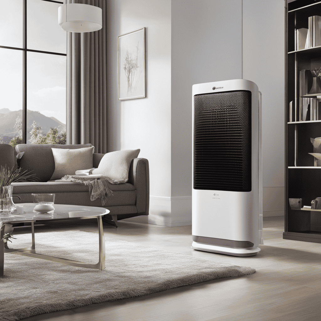 An image showcasing a 5 stage air purifier in action