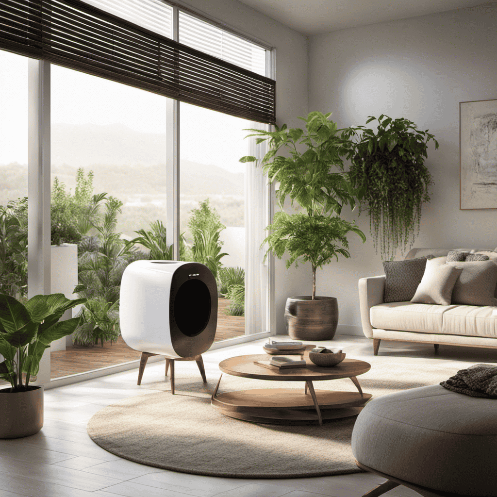 An image of a modern living room with sunlight streaming in through clean windows