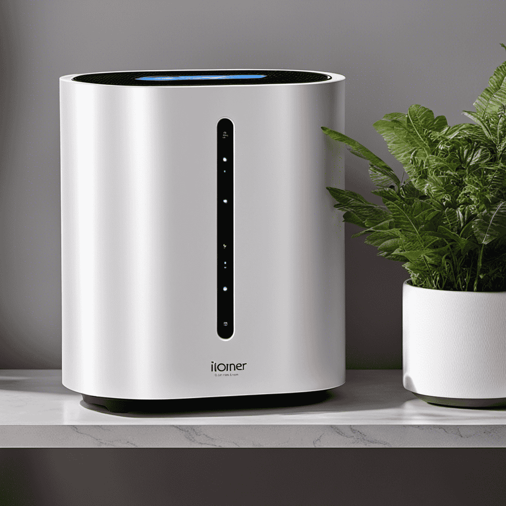 An image showcasing an ionizer air purifier in action