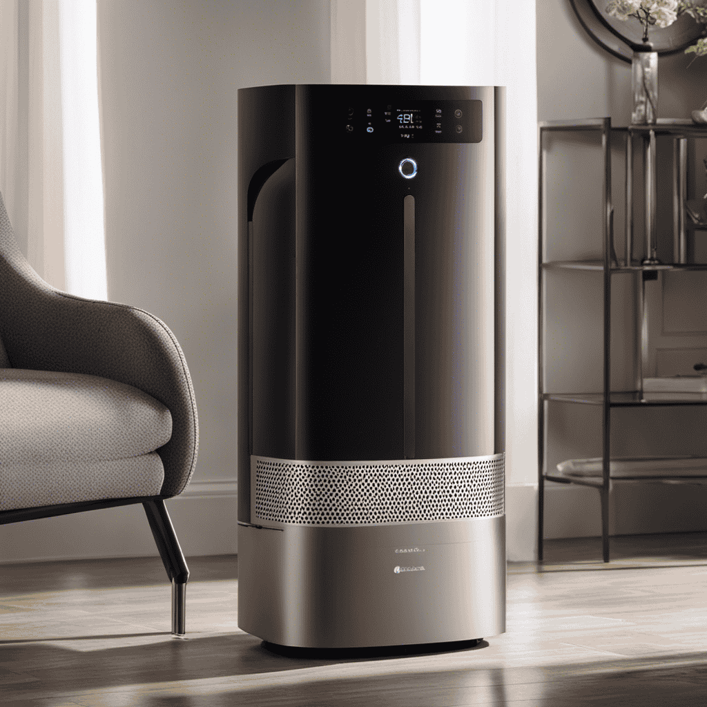 An image showcasing an air purifier with a built-in ionizer