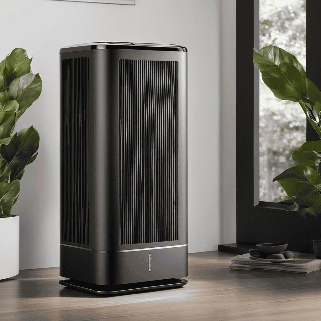 An image showcasing the intricate setup of an air purifier, with a focus on the carbon black filter