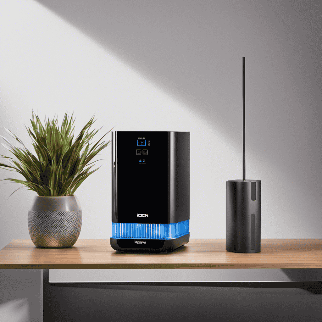 An image showcasing the process of an ion generator in an air purifier