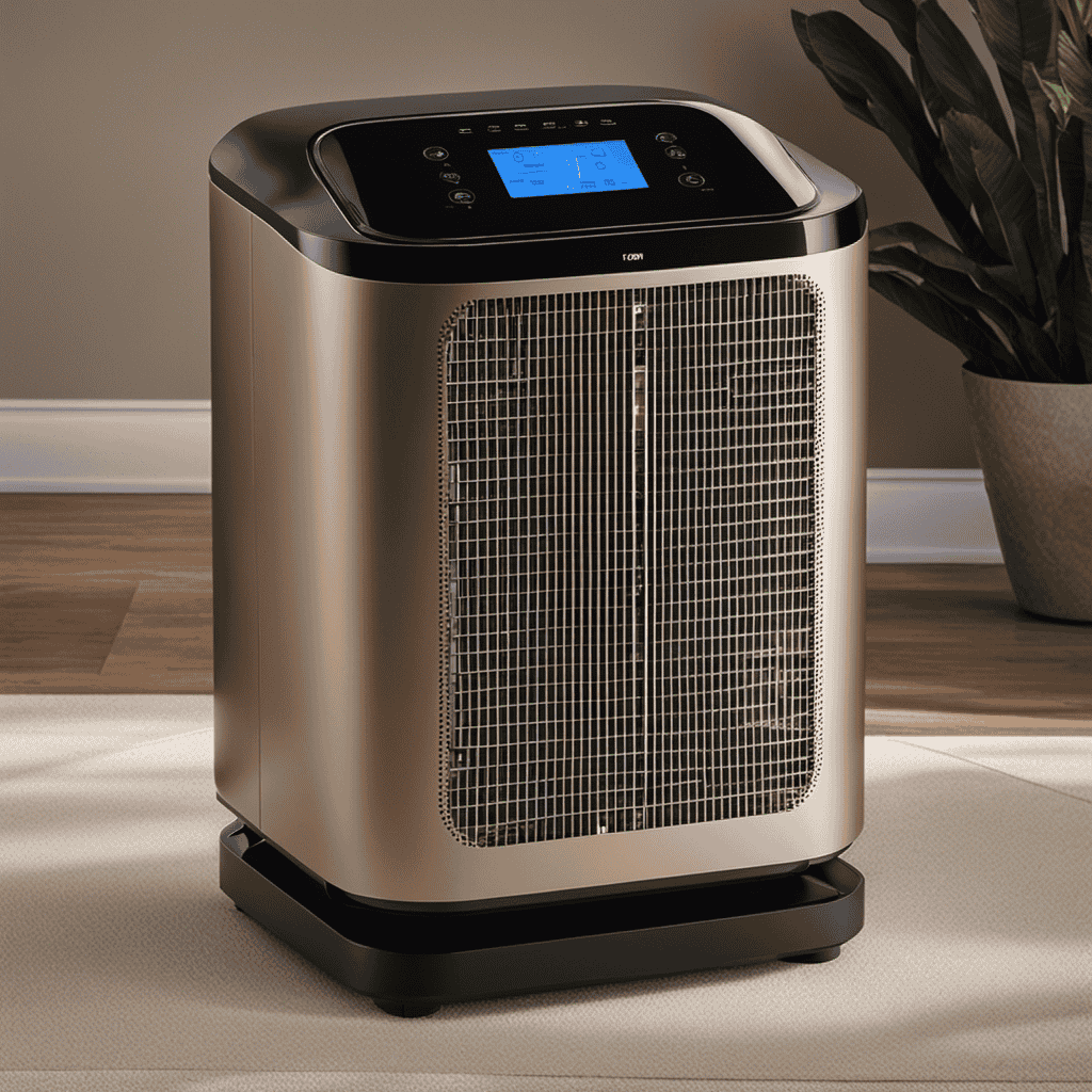 An image with a close-up view of an air purifier, showcasing its ionizer feature