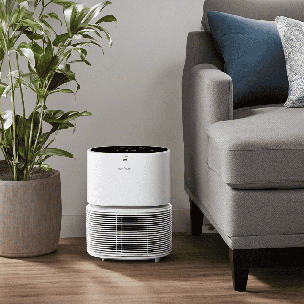 An image that showcases the Naturefresh Air Purifier in action, capturing its sleek design, whisper-quiet operation, and its ability to purify the air, removing dust, allergens, and odors, leaving behind a breath of fresh air