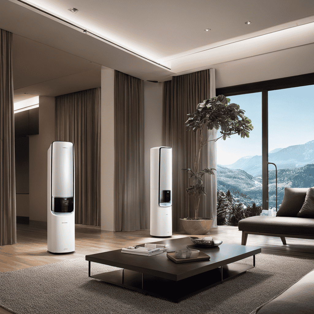 An image showcasing a living room with fresh and pure air