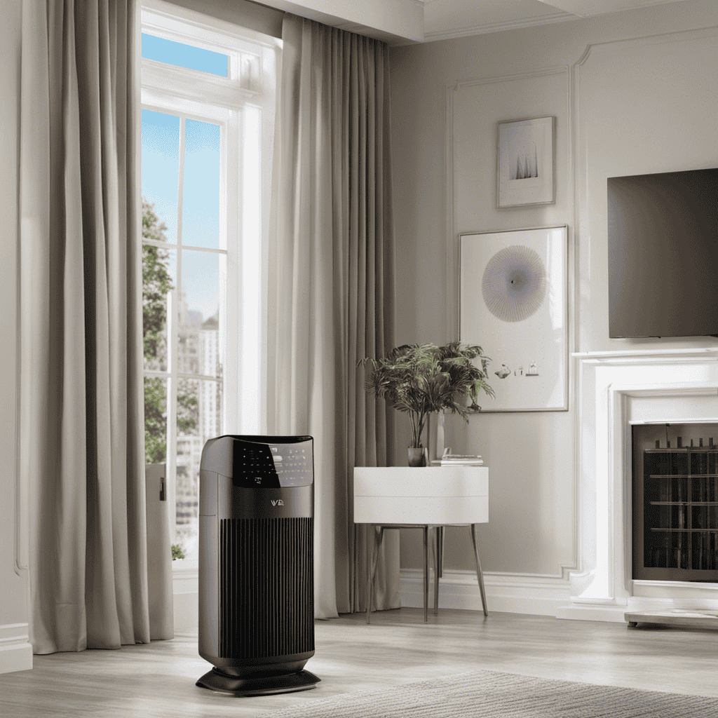 An image showcasing the Veva 8000 Elite Pro Series Air Purifier's advanced CADR (Clean Air Delivery Rate) technology