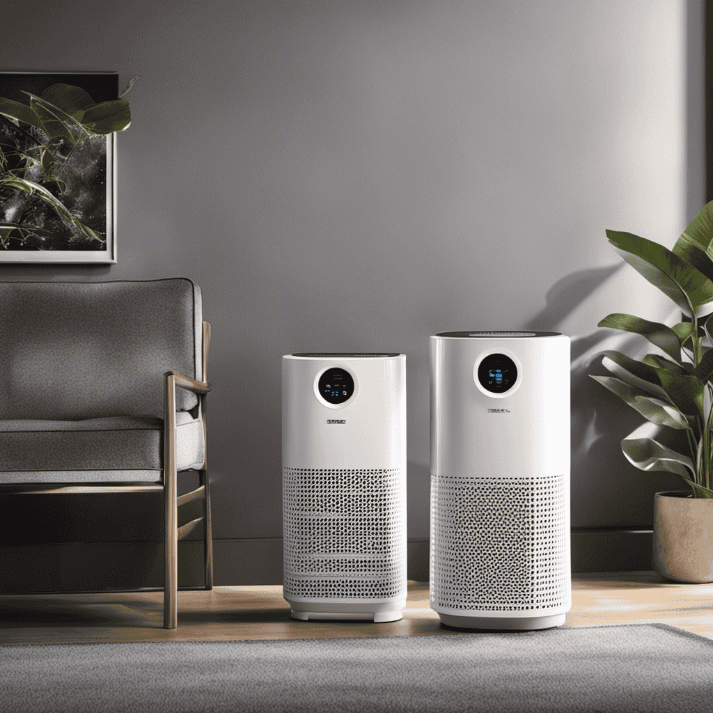 An image showcasing two distinct devices side by side - an air cleaner and an air purifier