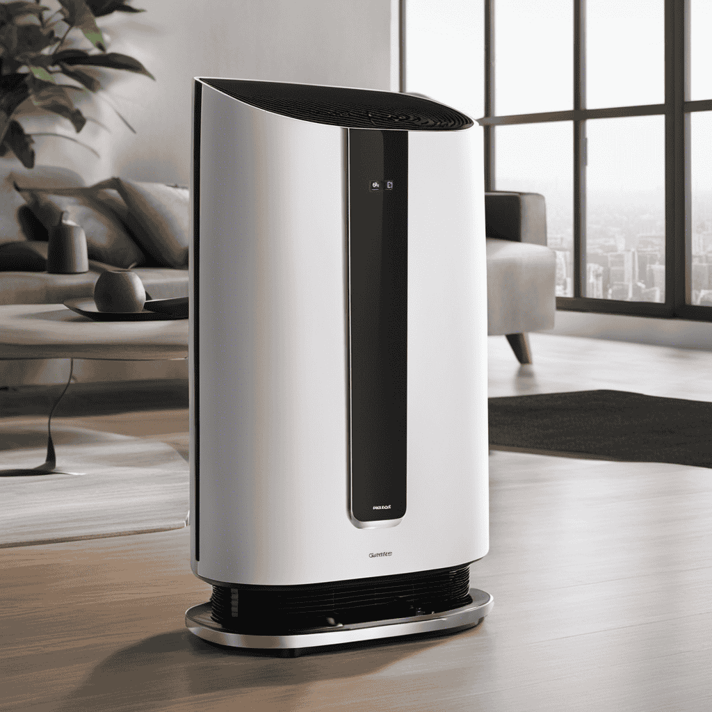 An image that showcases two contrasting devices side by side: an air purifier with a sleek design and air vents, and an air humidifier emitting a fine mist into the air