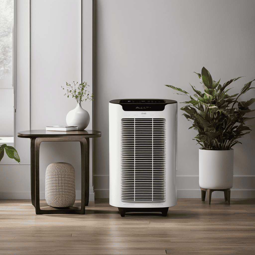 An image comparing the Allen 350 and 375 air purifiers side by side