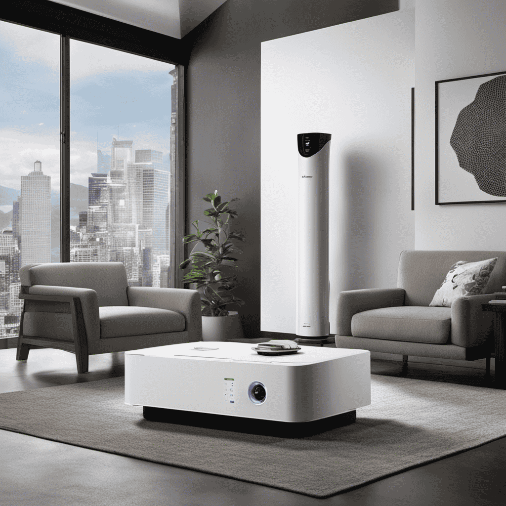 An image showcasing the contrast between an air purifier and an ionizer