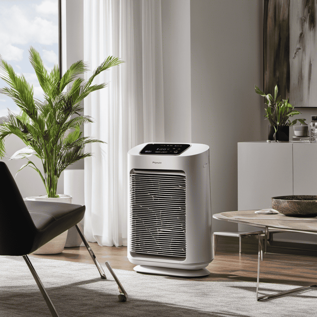 An image showcasing an Air Purifier 600 on its low setting, demonstrating its intricate filtration system